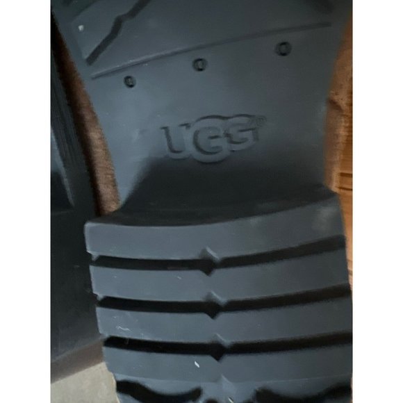 UGG Benson II Brown Leather Side Zip Wool Lined Ankle Boots Women’s Size 8 - Picture 14 of 14